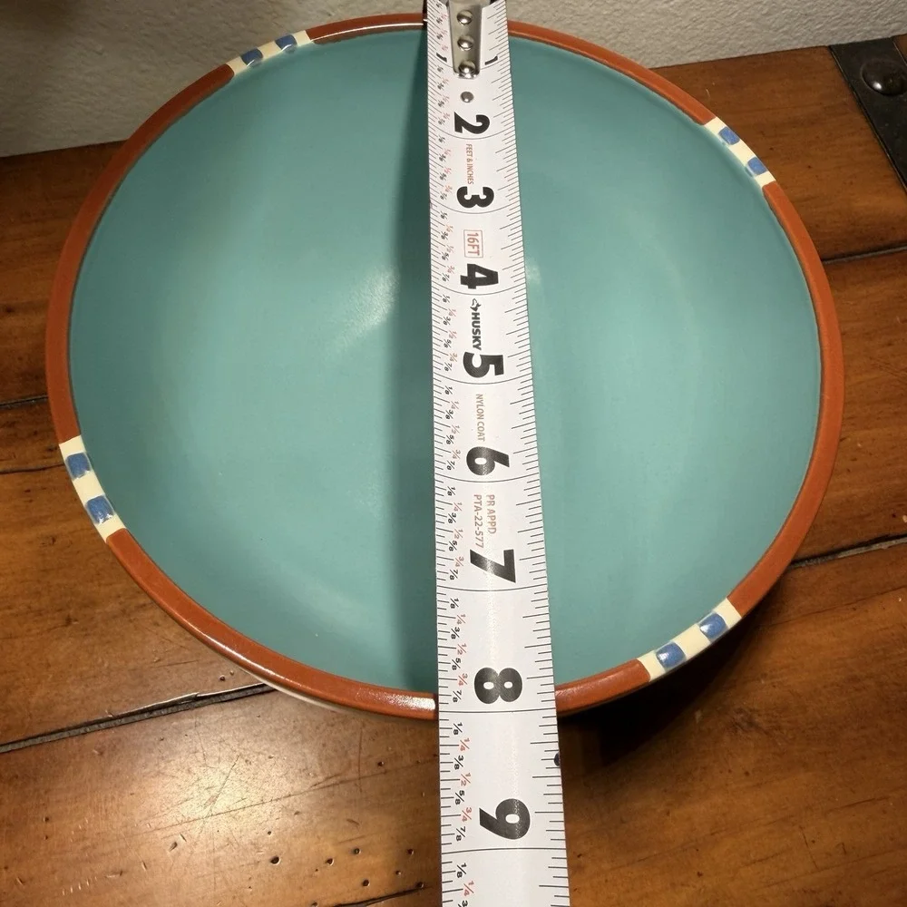 Dansk Mesa Turquoise Southwest Inspired Stoneware Serving Bowl 8‎ Inch, Salad